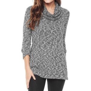 Splendid Large Gray Space Dye Cowl Neck Tunic